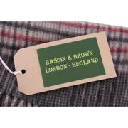 Bassin and Brown Bergkamp Checked Cashmere Scarf - Beige/Grey/Red