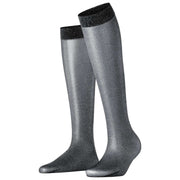 Falke Glitter 30 Denier Knee High Socks - Black/Sliver
