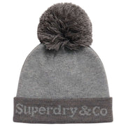 Superdry & Co Athletic Essentials Logo Strickmütze – Glacier Marl Grey