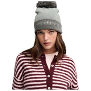 Superdry & Co Athletic Essentials Logo Strickmütze – Glacier Marl Grey