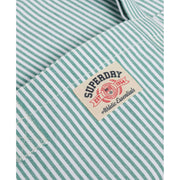 Superdry & Co Oxford Stripe Tote Bag - Peppermint Chalk Green Stripe