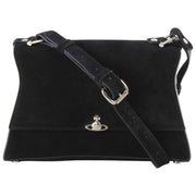 Vivienne Westwood Bianca Suede Leather Small Shoulder Bag  - Black