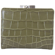 Vivienne Westwood Croc Embossed Small Frame Purse - Khaki