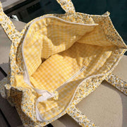 Moon Nude Buttercup Large Shopper-Tasche – Gelb/Weiß