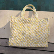 Moon Nude Buttercup Large Shopper-Tasche – Gelb/Weiß