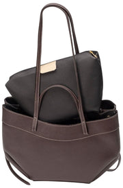 Elie Beaumont Origami Tote Bag - Dark Chocolate Brown