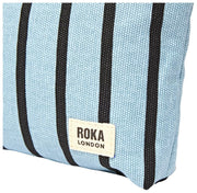 Roka Maida Vale Mittelgroßer Baumwoll-Canvas-Beutel – Blau gestreift