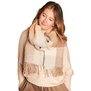 zelly-pleated-detail-checked-scarf---beige-35072478