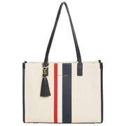 Alice Wheeler London Amalfi Stripe Tote Bag - Crem/Navy/Red