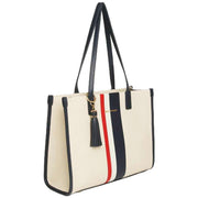 Alice Wheeler London Amalfi Stripe Tote Bag - Crem/Navy/Red