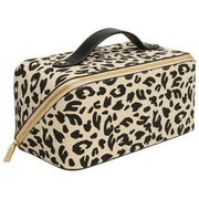 Alice Wheeler London Animal Print Train Case - Light Leopard/Black