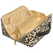 Alice Wheeler London Animal Print Train Case - Light Leopard/Black