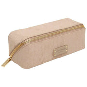 Alice Wheeler London Kensington Small Suede Train Case - Mink Cream