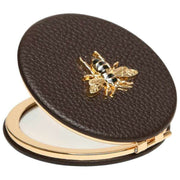 Miroir Compact Rond Alice Wheeler London - Brun Chocolat