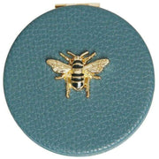 Alice Wheeler London Round Compact Mirror - Teal Blue