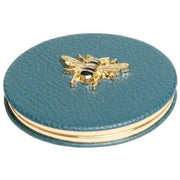 Alice Wheeler London Round Compact Mirror - Teal Blue