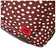 Roka Gatwick Kleine Reisetasche aus recyceltem Canvas – Brown Dot