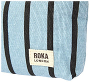 Roka Maida Vale Kleiner Baumwoll-Canvas-Beutel – Blau gestreift