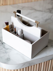 Organisateur de cosmétiques classique Stackers - Galet blanc