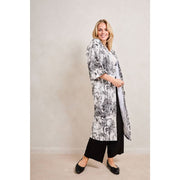 Elie Beaumont Serendipity lange kimono - zwart/witte kraanvogel