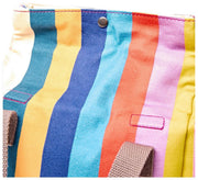 Roka Hampstead-Lunchtasche aus Baumwollcanvas – breit, mehrfarbig gestreift