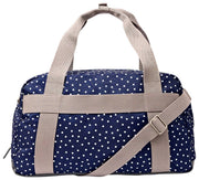 Roka Gatwick medium plunjezak van gerecycleerd canvas - marineblauwe stip