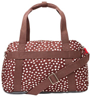 Roka Gatwick Kleine Reisetasche aus recyceltem Canvas – Brown Dot