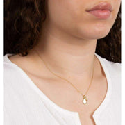 Beginnings April Semi-Precious Birthstone Necklace - Gold/White