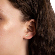 Beginnings August Semi-Precious Birthstone Earrings - Silver/Green