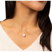 Beginnings Ball Chain Baroque Pearl Pendant - Silver/White