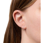 Beginnings Beaded Gemstone Hoop Earrings - Silver