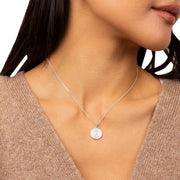 Beginnings Channel Set Circular Pendant - Silver