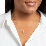 Beginnings Channel Set Droplet Pendant - Silver