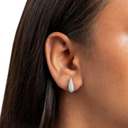 Beginnings Channel Set Droplet Stud Earrings - Silver