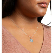 Beginnings Compass Design Disc Pendant - Silver