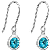 Beginnings Crystal Drop Earrings - Silver/Aqua Blue