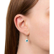 Beginnings Crystal Drop Earrings - Silver/Aqua Blue
