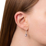 Beginnings Crystal Drop Earrings - Silver/Light Rose Pink