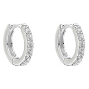 Beginnings Crystal Hoop Earrings - Silver