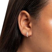 Beginnings Crystal Hoop Earrings - Silver