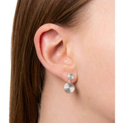 Beginnings Double Spiral Disc Drop Earrings - Silver