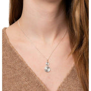 Beginnings Double Spiral Disc Drop Pendant - Silver