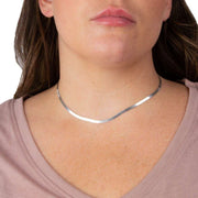 Beginnings Flat Herringbone Chain Necklace - Silver