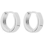 Beginnings Flat Profile Huggie Hoop Earrings - Silver