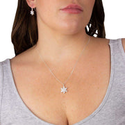 Beginnings Flower Gemstone Pendant - Silver