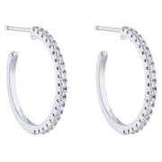 Beginnings Gemstone Hoop Earrings - Silver