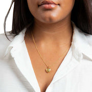 Beginnings Gold Plated Starburst Heart Locket Pendant - Gold