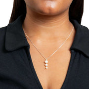 Beginnings Gradient Freshwater Pearl Pendant - Silver/White