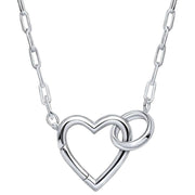 Beginnings Heart Connection Chain Necklace - Silver