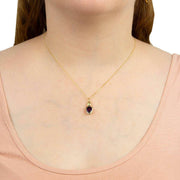 Beginnings Iris Petal Drop Pendant - Gold/Purple/Green